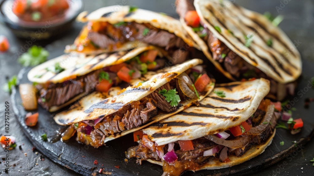 mouthwatering steak quesadilla sliders with grilled onions and spicy salsa food photography mouthwatering steak quesadilla sliders with grilled onions and spicy salsa food photography