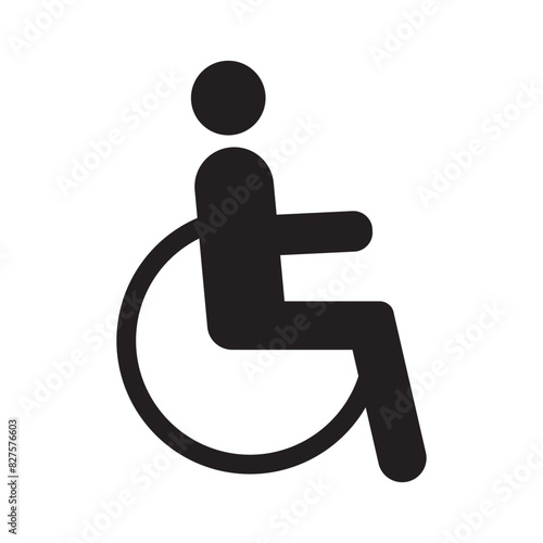 Handicapped patient in wheelchair icon vector, disabled simple icon.