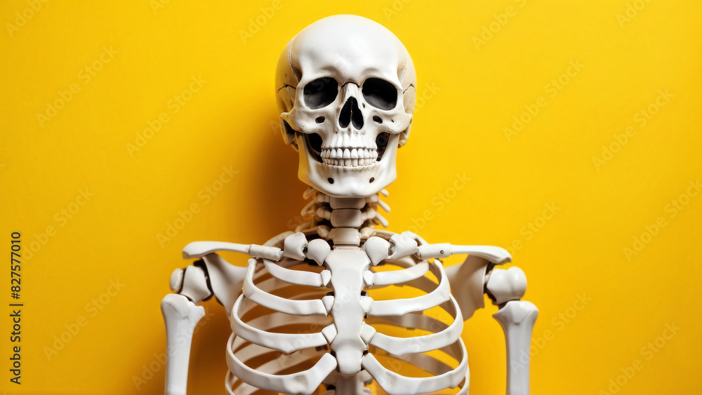 humanoid robot sitting on a yellow background. humanoid robot sitting on a yellow background.