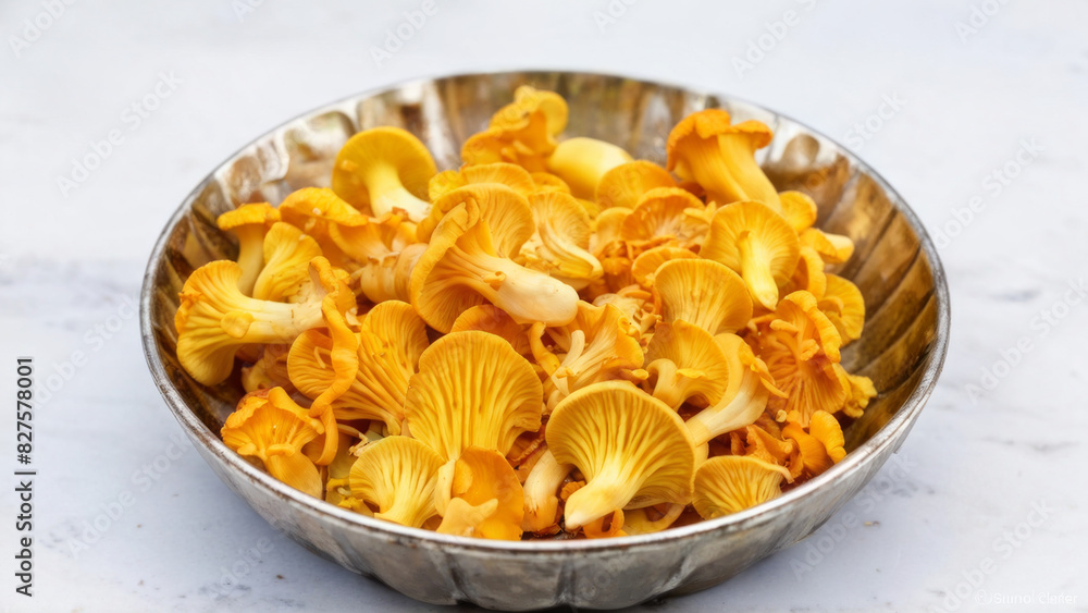 Bright orange-yellow mushrooms Bright orange-yellow mushrooms