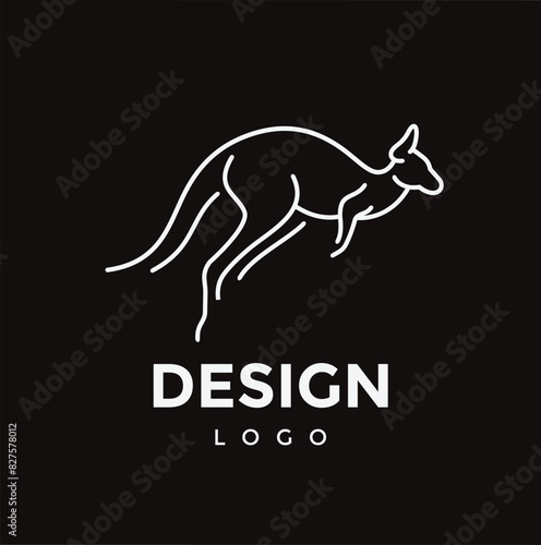 illustrations single line kangaroo animal
