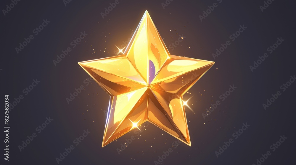 A cartoon hero icon symbol featuring a dazzling gold and silver star in a dynamic cartoon render mesh 2d A cartoon hero icon symbol featuring a dazzling gold and silver star in a dynamic cartoon render mesh 2d
