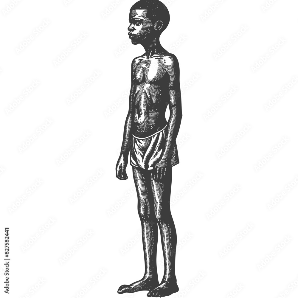 african boy full body black color only