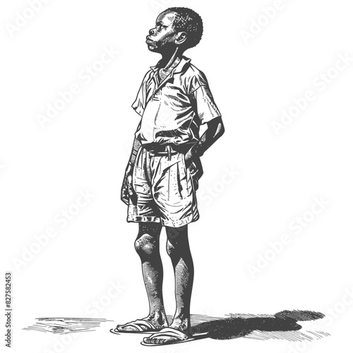 african boy full body black color only