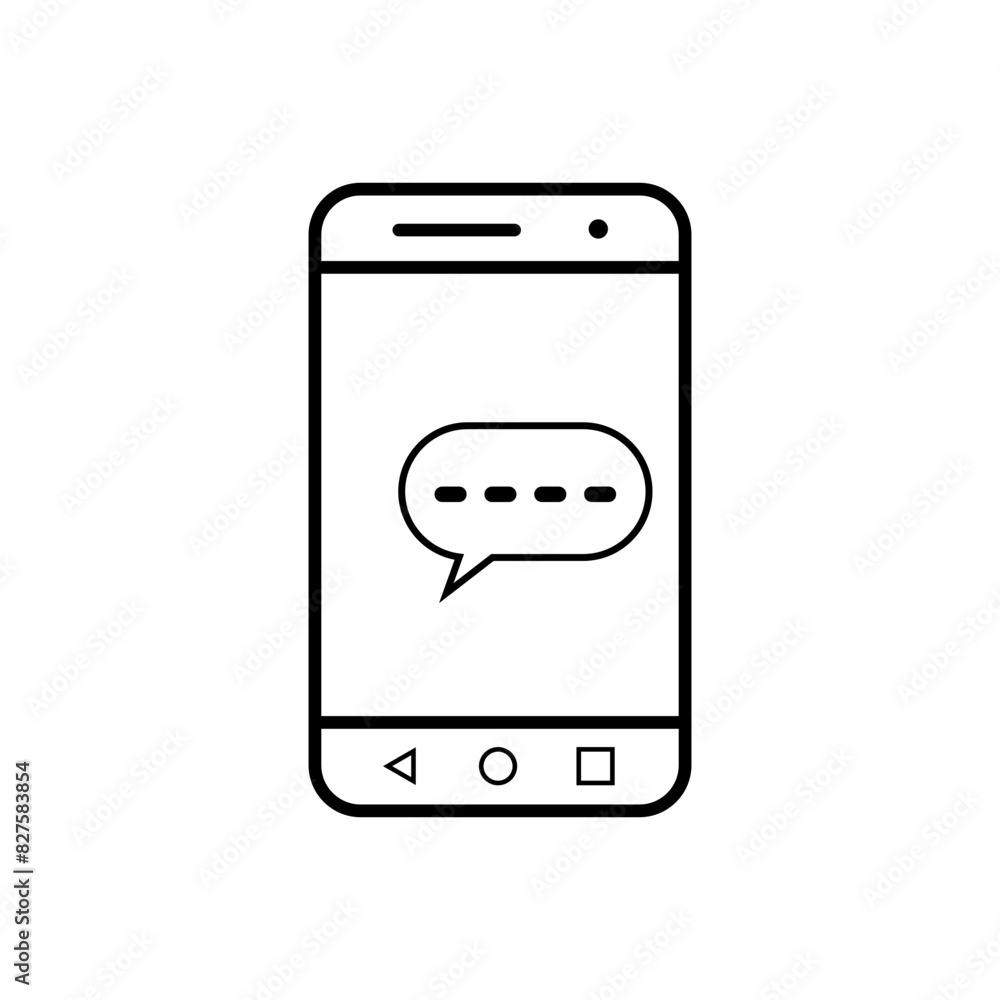 mobile phone with a speech bubble in it, icon mobile phone with a speech bubble in it, icon