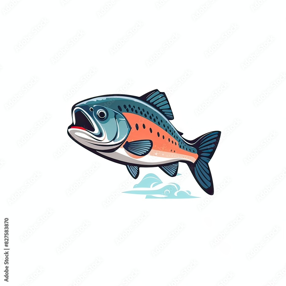 Salmon fish in white background, created by ai generated Salmon fish in white background, created by ai generated