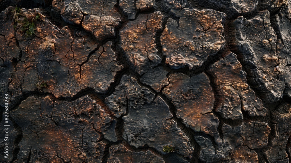 An indepth view of the texture of a cracked rock surface An indepth view of the texture of a cracked rock surface