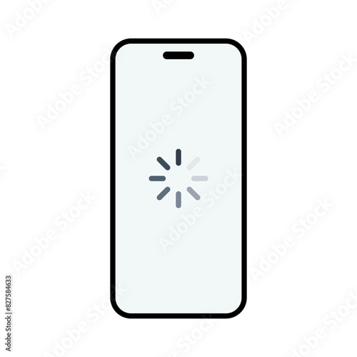 Loading on smartphone screen icon. Buffering on mobile phone display concept