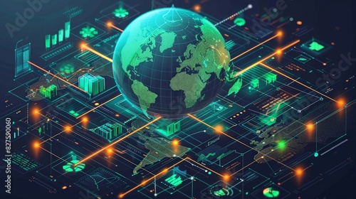 Financial Markets Overview: Depict a global financial markets overview with diverse financial instruments.