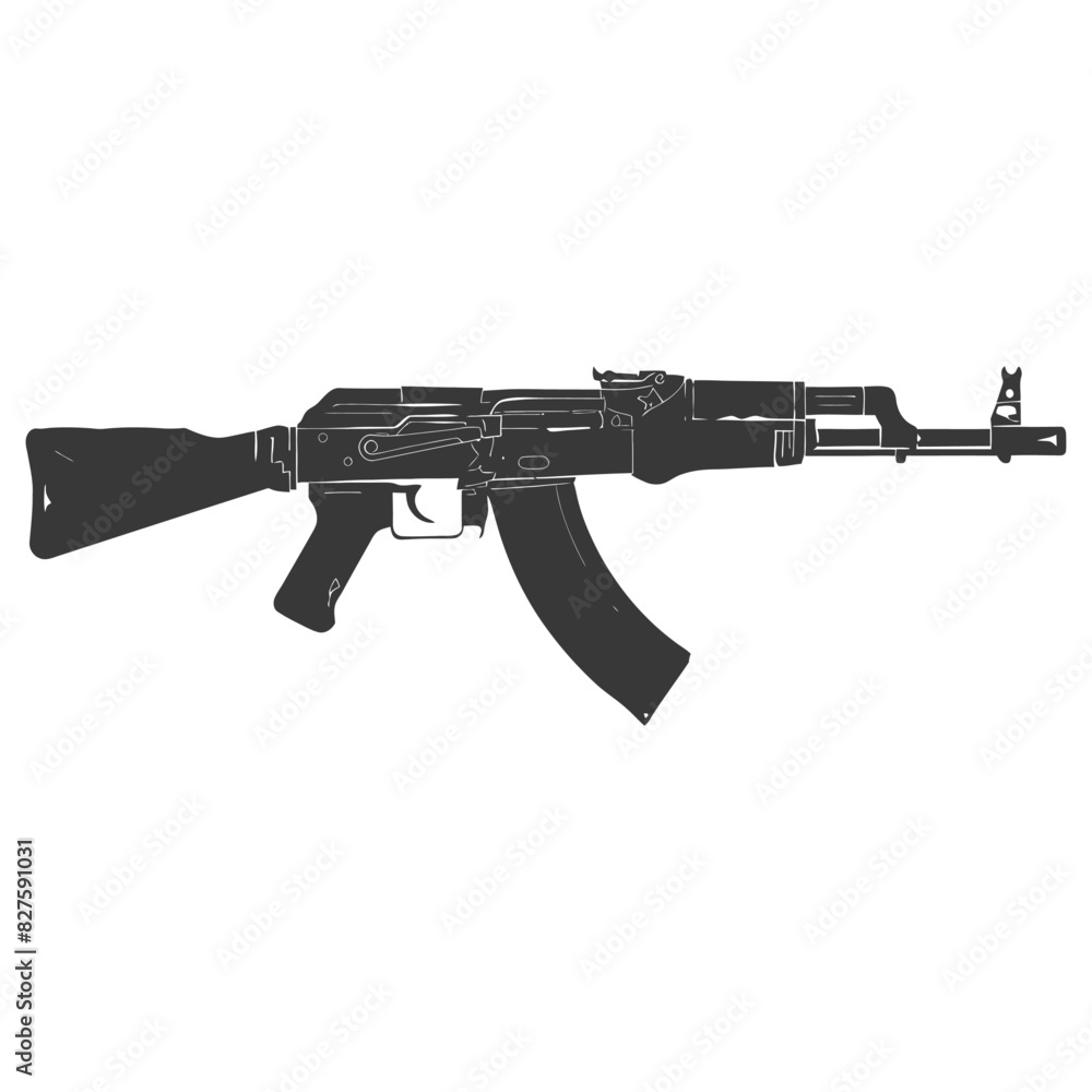 Silhouette machine gun military weapon body black color only Silhouette machine gun military weapon body black color only