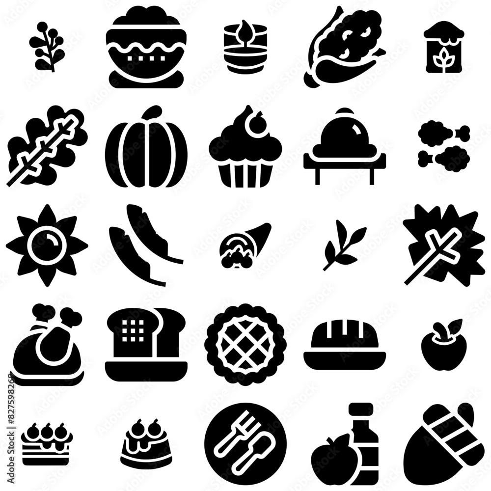 A Collection Of Celebration Icons Silhouette Vector Logo Design Containing Celebration,Thanksgiving,Happy,Autumn,Fall Set Vector Flat Line Icons A Collection Of Celebration Icons Silhouette Vector Logo Design Containing Celebration,Thanksgiving,Happy,Autumn,Fall Set Vector Flat Line Icons