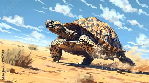 Swift Motion in the Desert: The Agile Turtle's Unlikely Race Across Saharan Sands