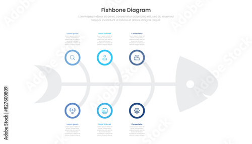 Fishbone chart diagram infographic template