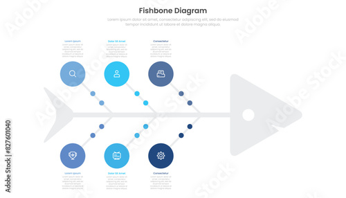 Fishbone diagram jigsaw template design photo