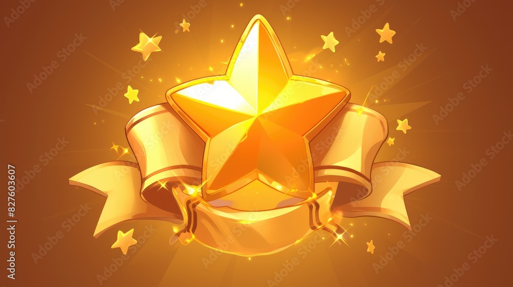 Enhance your game with this eye catching gold flag cartoon icon ...