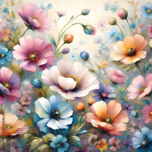 Flower wall background.Wallpaper.	