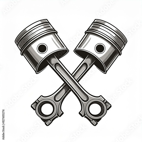 Obraz na płótnie pair of crossed pistons w salonie