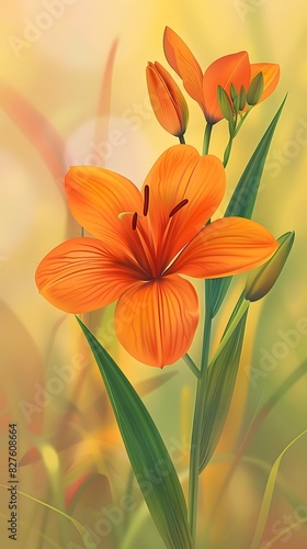 Vivacious Orange Exotic Blossom in Vibrant Spring Botanical