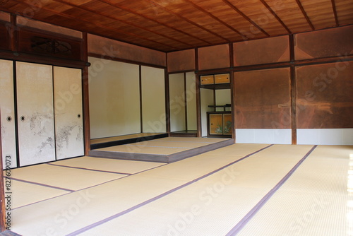Inside of Jugetsu-kan in Shugakuin Imperial Villa, Kyoto, Japan photo