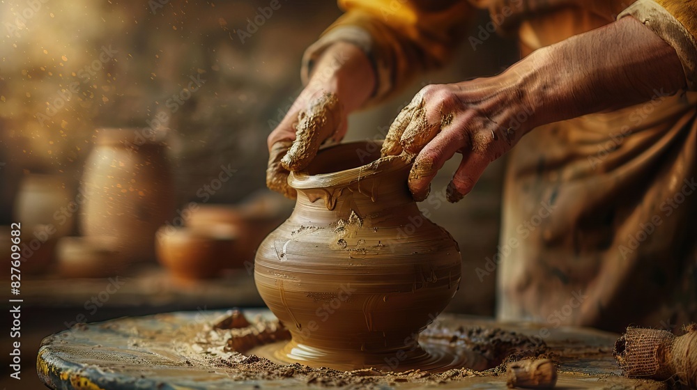 Master potter at the wheel Master potter at the wheel
