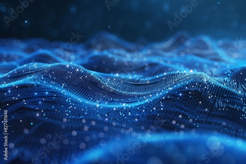 Energy blue background. Technological background for design on the topic of artificial intelligence, neural networks, big data. Copy space