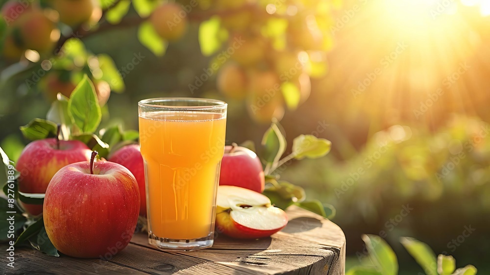 Freshly squeezed apple juice. selective focus. food Generative AI, Freshly squeezed apple juice. selective focus. food Generative AI,