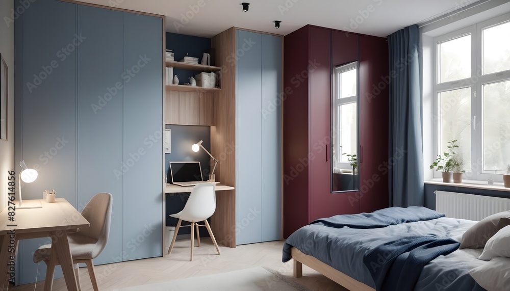 Fototapeta premium Scandinavian bedroom interior design bedroom