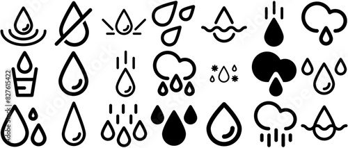 Mega Set Of Vector Drop Vector Symbols Apps, Websites Ui Designs Suitable For Drops,Drop,Water,Rain,Droplet Vector Icons Illustration Collection