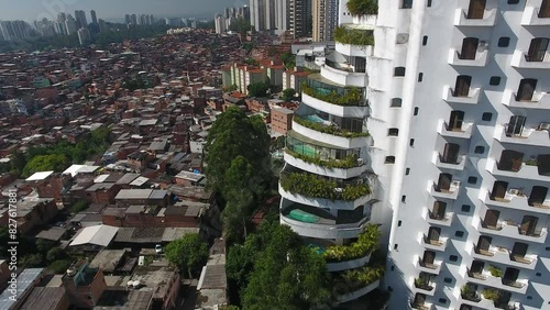Aerial view of Paraisópolis Favela - São Paulo, Brazil