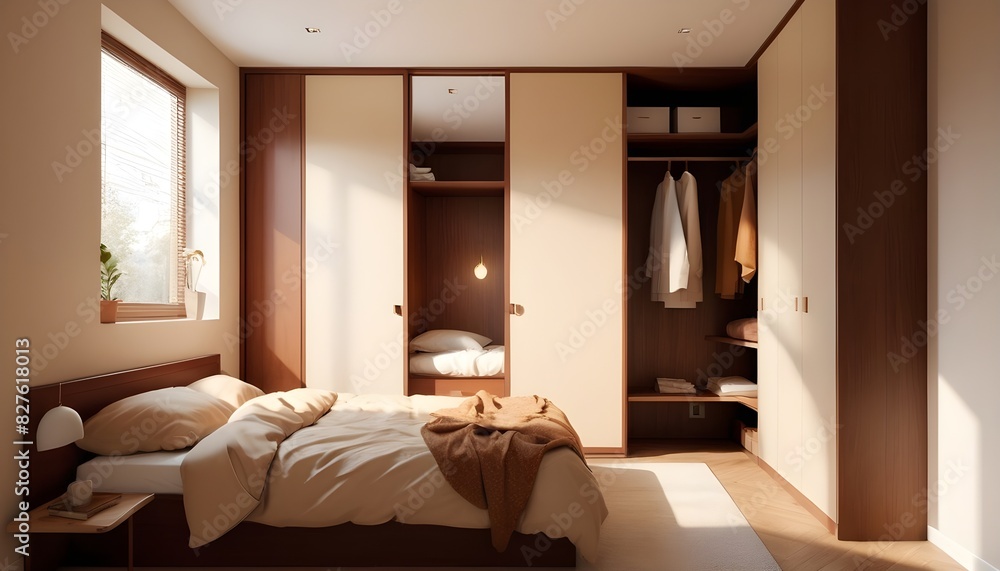 Fototapeta premium Scandinavian bedroom interior design bedroom