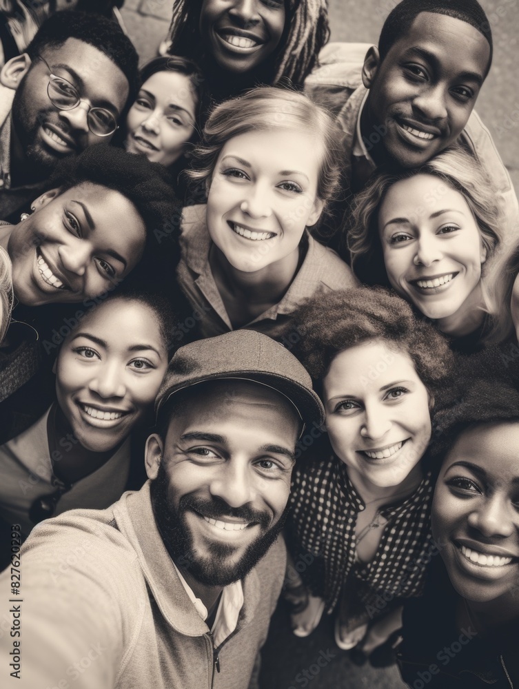 A group of people are smiling for a picture. Scene is happy and friendly