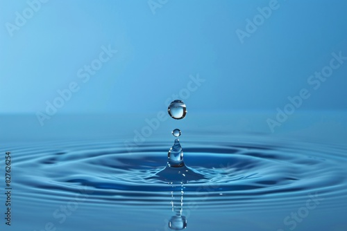 a water droplet falling into water