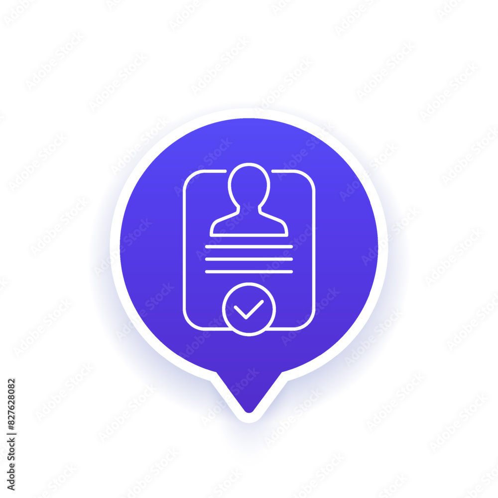 Obraz premium Account verified, KYC line vector icon