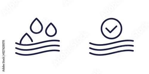 Absorption icons, absorb water line vector