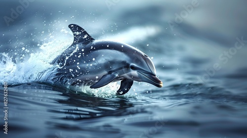 Jet Propelled Dolphin in Full Oceanic Flight © vanilnilnilla