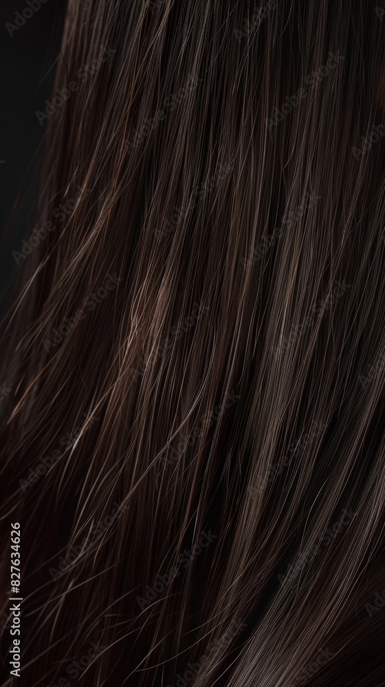 Background, smooth texture, brown hue, hair style, extension, zoom, hair dye, and beauty salon shampoo formulas. Closeup shiny brunette long haircut, wig, and head Background, smooth texture, brown hue, hair style, extension, zoom, hair dye, and beauty salon shampoo formulas. Closeup shiny brunette long haircut, wig, and head
