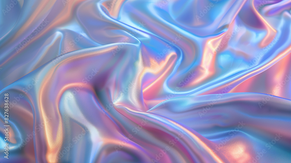 Obraz premium Iridescent silk fabric with soft folds and pastel colors