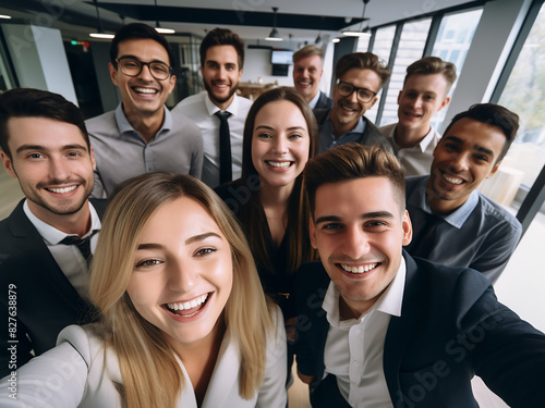 Colleagues commemorate success with a group photo