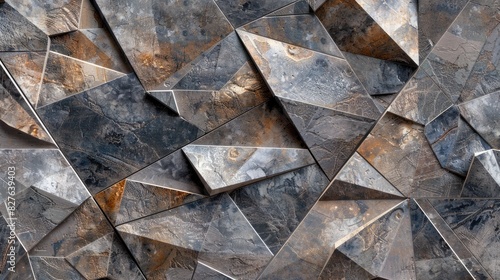 Natural Ceramic Wall Tile with Geometric Stone Design photo