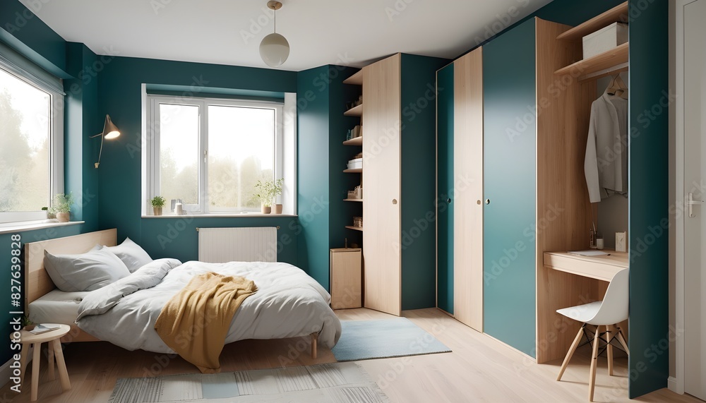 Fototapeta premium Scandinavian bedroom interior design bedroom