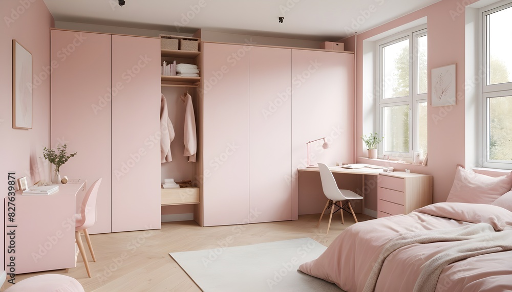 Fototapeta premium Scandinavian bedroom interior design bedroom