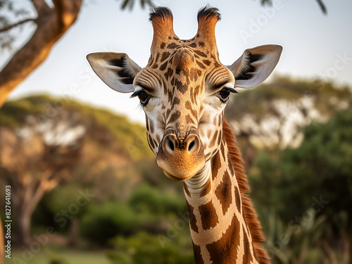 A giraffe s head commands attention in Mombasa s park  a symbol of the region s wildlife diversity