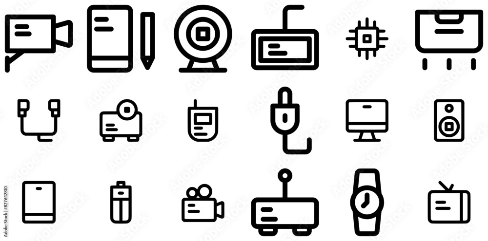 Set Of Electronic Device Icons Silhouette Vector Logo Design Containing Computer,Technology,Camera,Device,Electronic Infographic Simple Vector Illustration Logo Set Of Electronic Device Icons Silhouette Vector Logo Design Containing Computer,Technology,Camera,Device,Electronic Infographic Simple Vector Illustration Logo