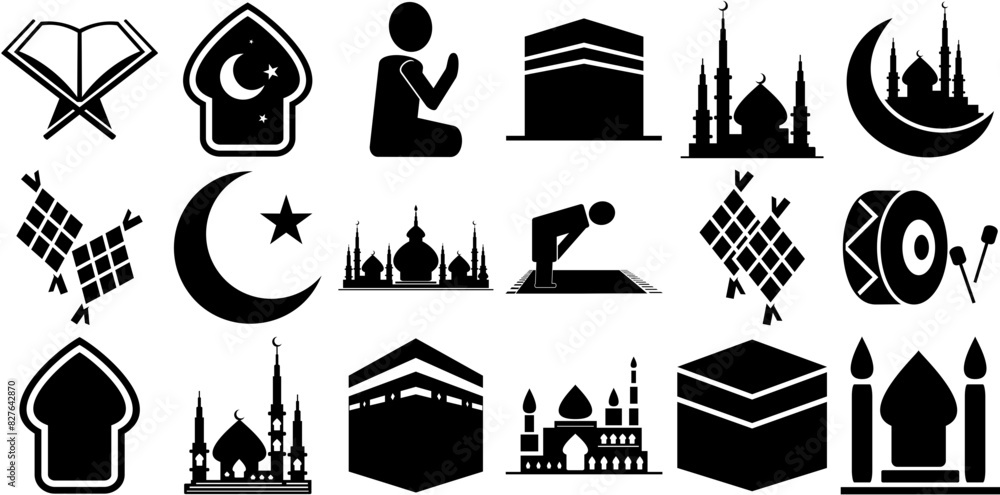 Set Of Linear Eid Al Fitr Vector Symbols Apps, Websites Ui Designs Suitable For Eid-Al-Fitr,Mosque,Islam,Eid-Al-Adha,Muslim Vector Icons Illustration Collection Set Of Linear Eid Al Fitr Vector Symbols Apps, Websites Ui Designs Suitable For Eid-Al-Fitr,Mosque,Islam,Eid-Al-Adha,Muslim Vector Icons Illustration Collection