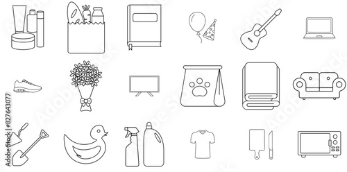 Set Of Ecommerce Product Outline Isolated Silhouette Solid Icons With Ecommerce,Equipment,Product,Electronics,Technology Vector Icon Set Linear Pictogram Pack