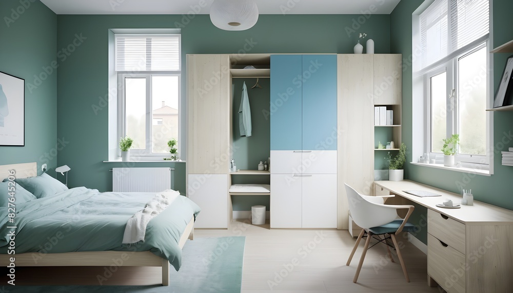 Fototapeta premium Scandinavian bedroom interior design bedroom