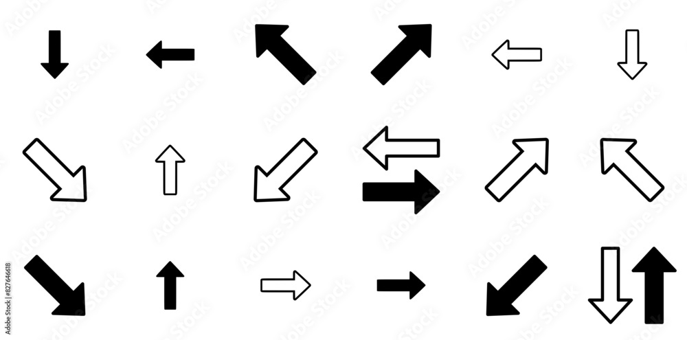 Set Of Arrows Isolated Silhouette Solid Icons With Left,Arrow,Down,Sign,Point Set Vector Flat Line Icons Set Of Arrows Isolated Silhouette Solid Icons With Left,Arrow,Down,Sign,Point Set Vector Flat Line Icons