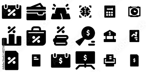 Set Of Linear Accounting Vector Symbols Apps, Websites Ui Designs Suitable For Tax,Accounting,Financial,Business,Finance Pictograms And Infographics Design Elements Vector Illustration