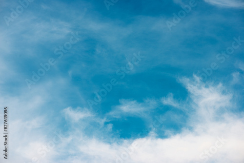 Obraz na plátne Close-up of green sky with clouds in Spain.