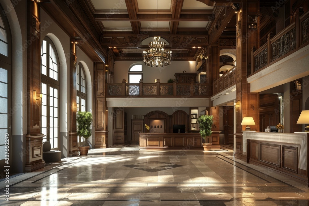 Luxurious, Captivating Hotel Lobby Interior Luxurious, Captivating Hotel Lobby Interior
